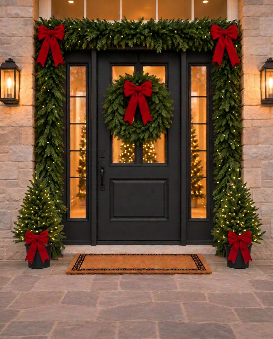 Evergreen Elegance porch display