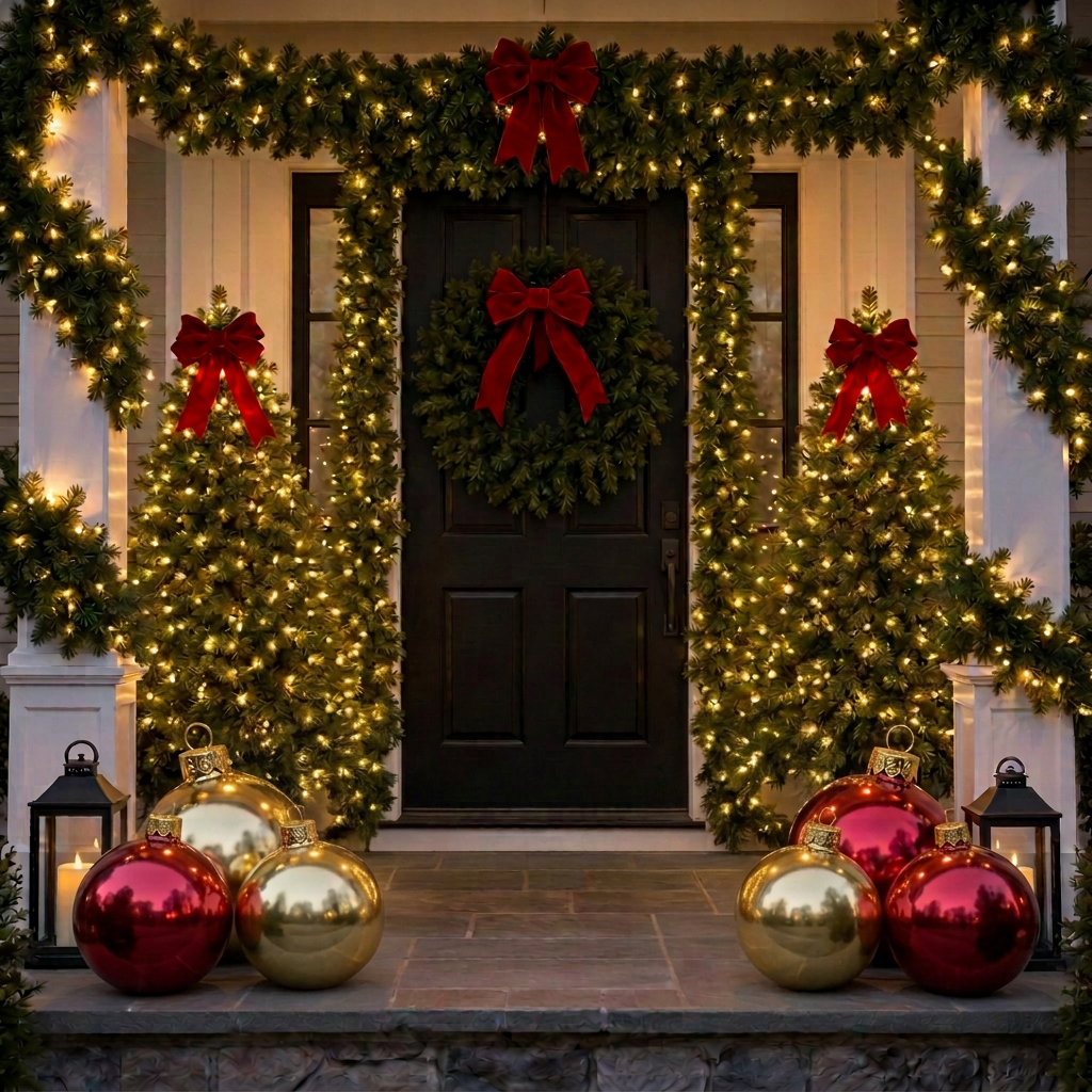 Winter Wonderland Christmas porch display